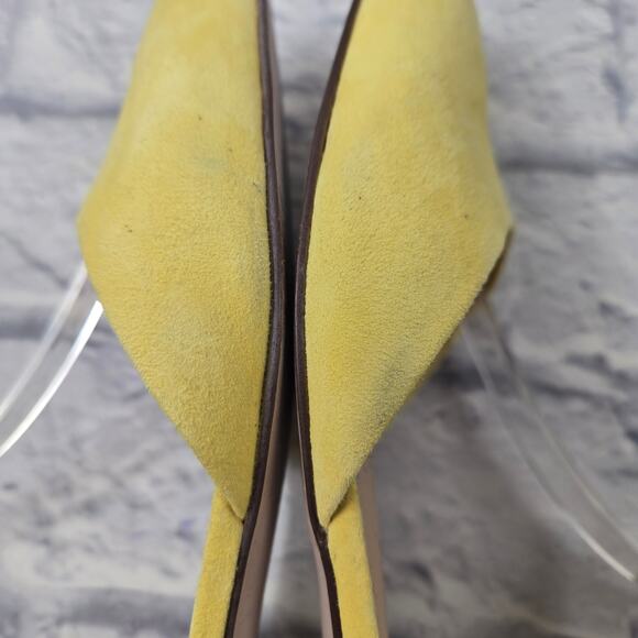 Sole Society Butter Yellow Pollie Flats Ankle Strap with Bow size 8.5M Kid Suede - Picture 9 of 16
